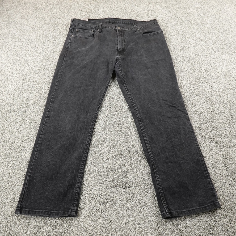 Levis Jeans Mens 40X30 Dark Black Denim Pants 559 Relaxed Straight Baggy Stretch